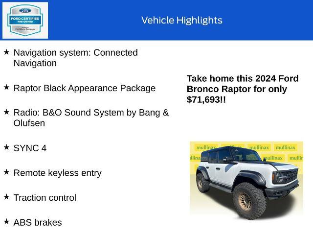 Certified 2024 Ford Bronco Raptor AWD/4WD image 10