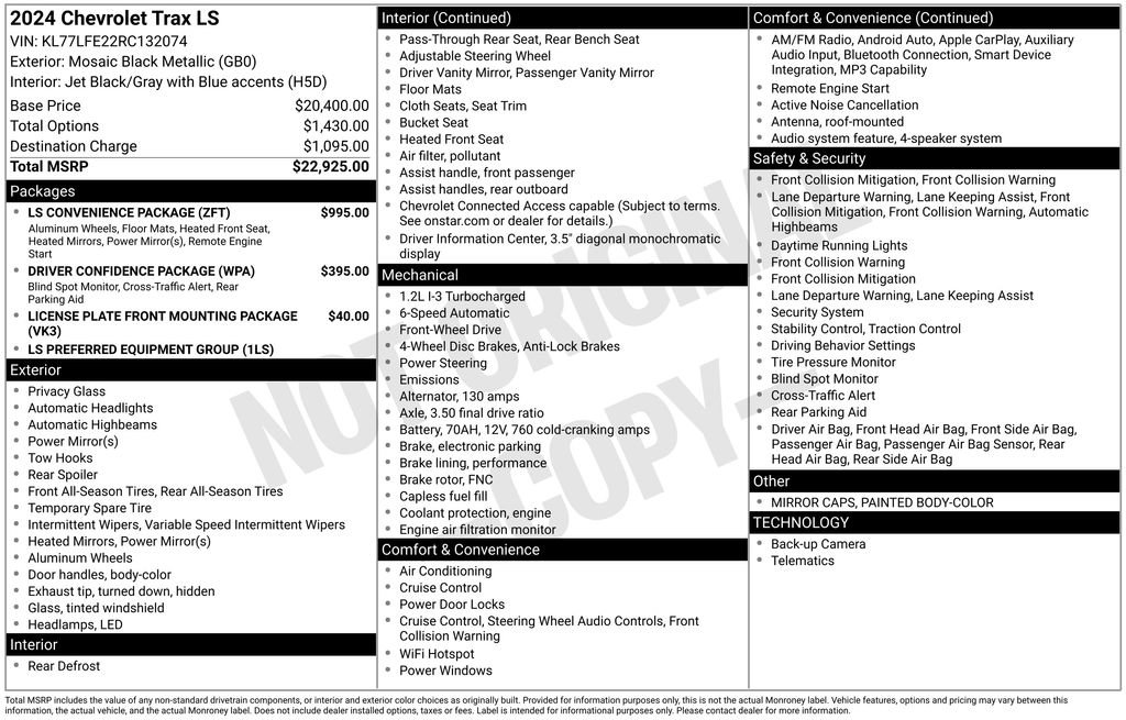 Certified 2024 Chevrolet Trax LS w/ LS Convenience Package FWD image 31