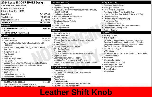 Used 2024 Lexus IS 300 F Sport w/ Accessory Package 2 RWD image 72