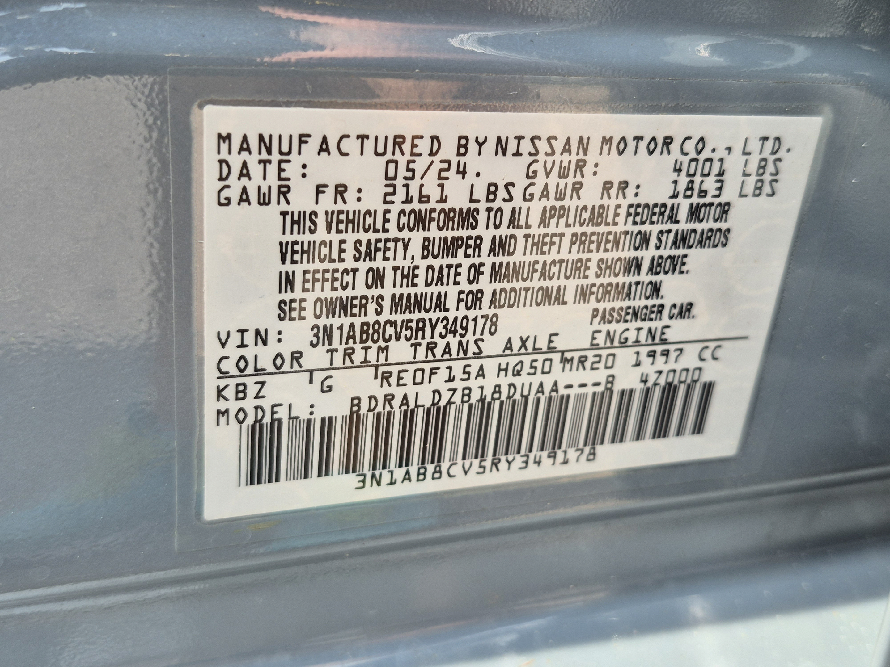 Certified 2024 Nissan Sentra SV w/ All-Weather Package FWD image 33