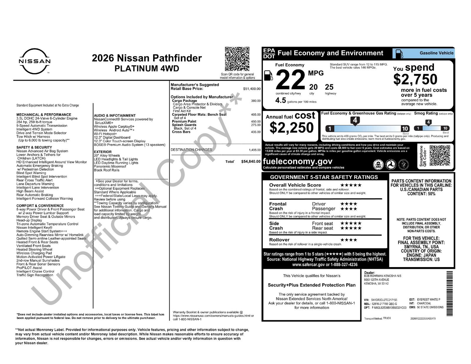 New 2026 Nissan Pathfinder Platinum AWD/4WD image 37