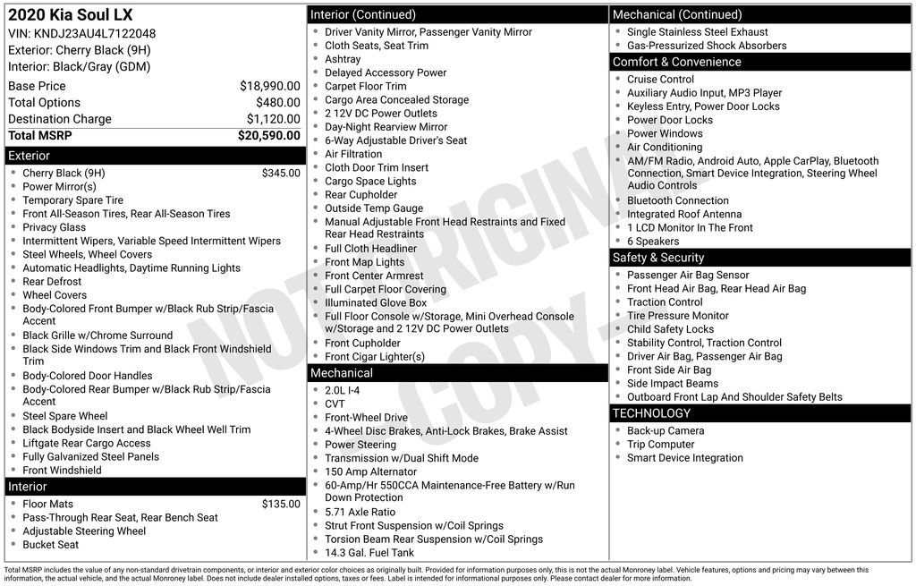 Used 2020 Kia Soul LX image 7