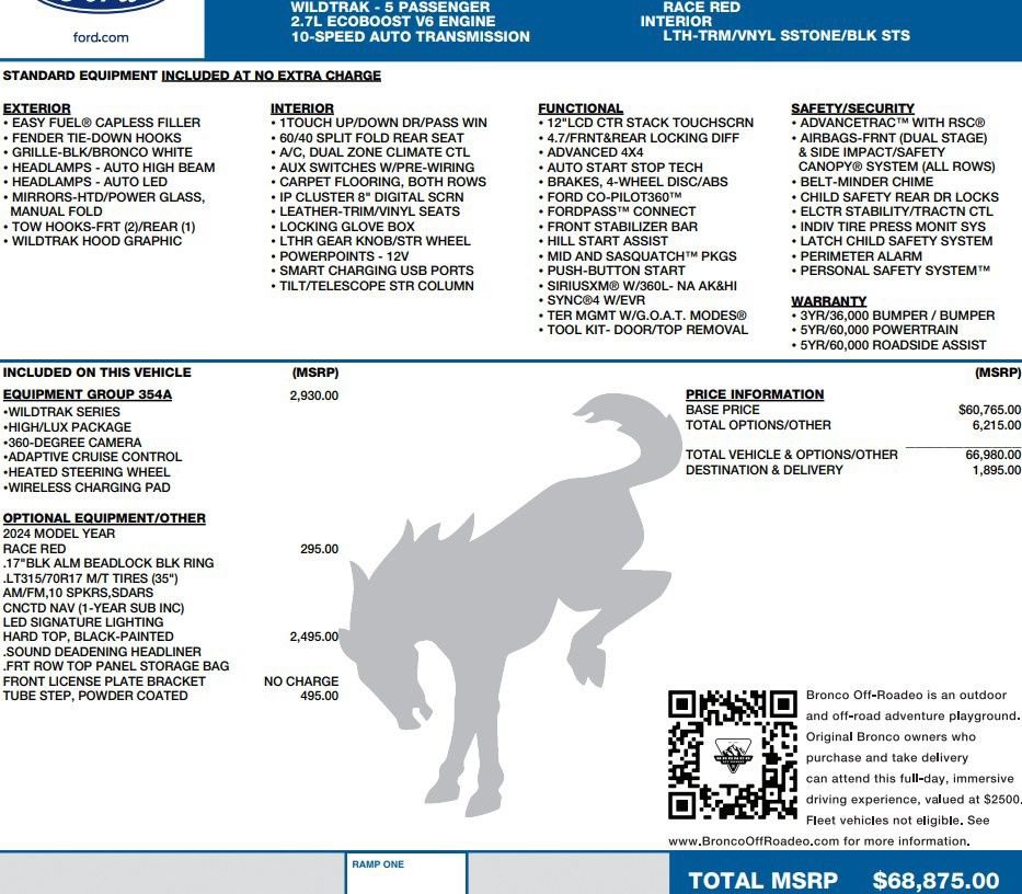 Used 2024 Ford Bronco Wildtrak AWD/4WD image 2