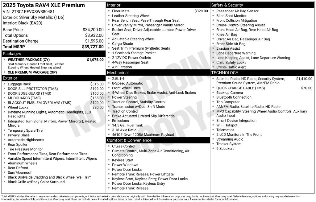 Used 2025 Toyota RAV4 XLE Premium w/ Weather Package FWD image 37