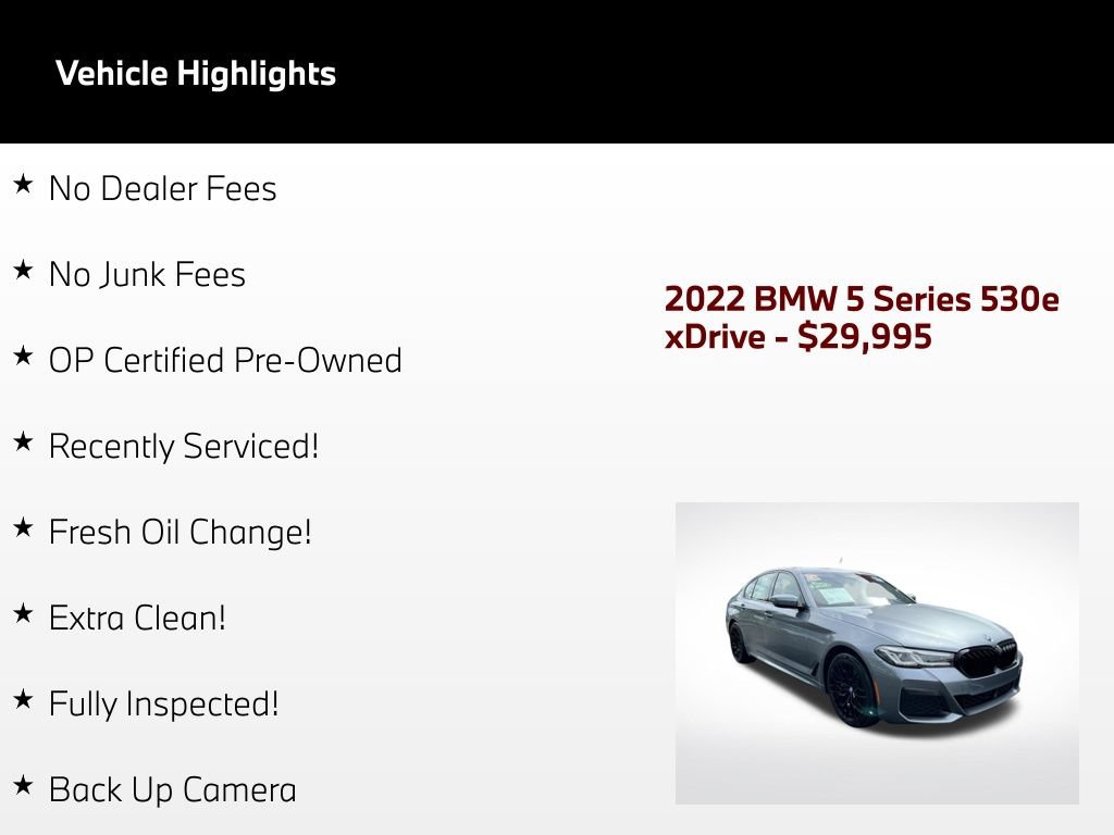 Used 2022 BMW 530e xDrive w/ Premium Package AWD/4WD image 84