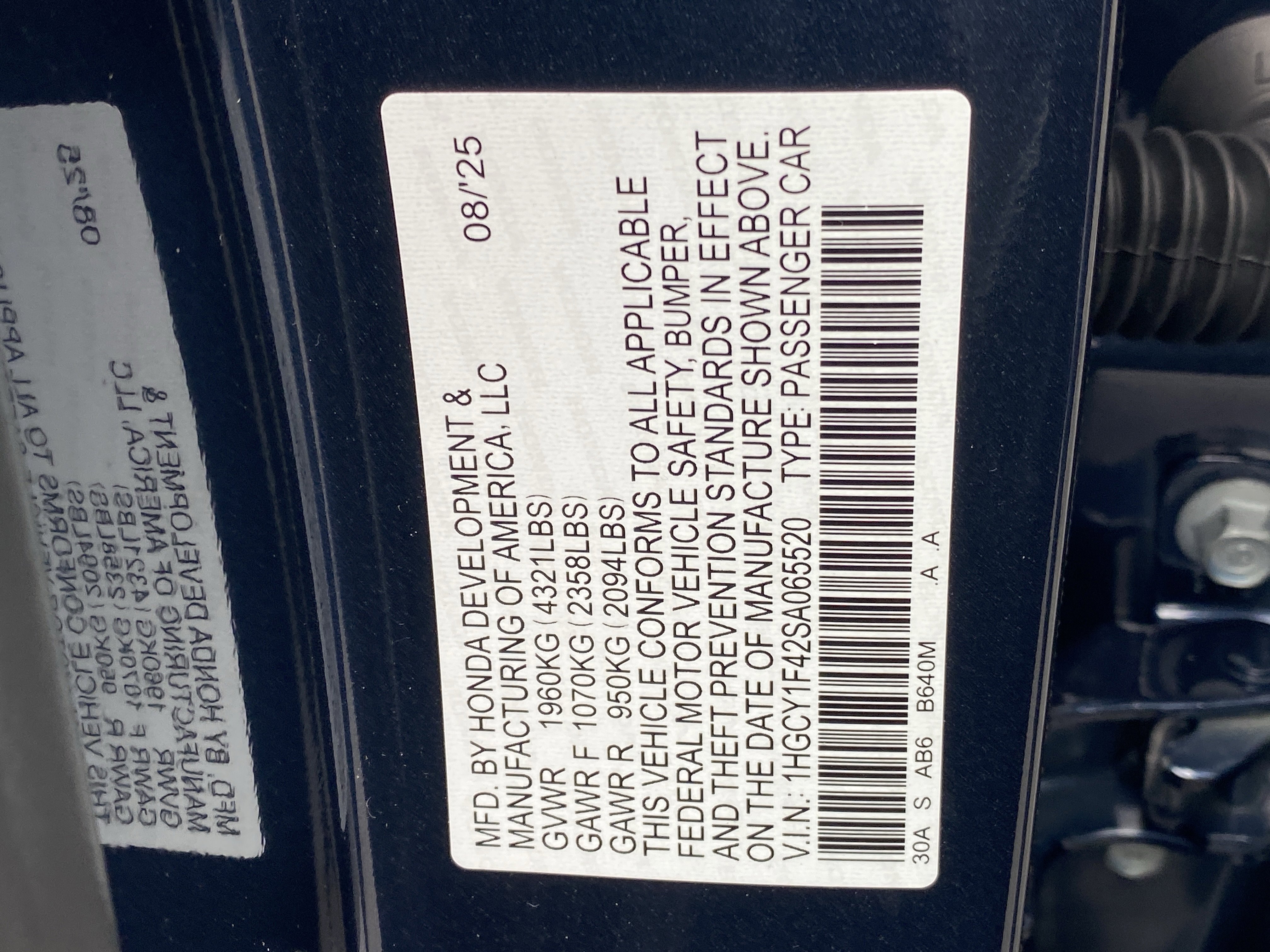 Certified 2025 Honda Accord SE image 30