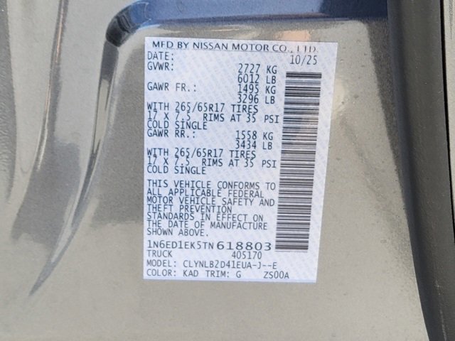 New 2026 Nissan Frontier SV image 12