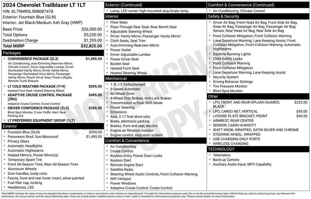 Used 2024 Chevrolet TrailBlazer LT w/ Convenience Package AWD/4WD image 33