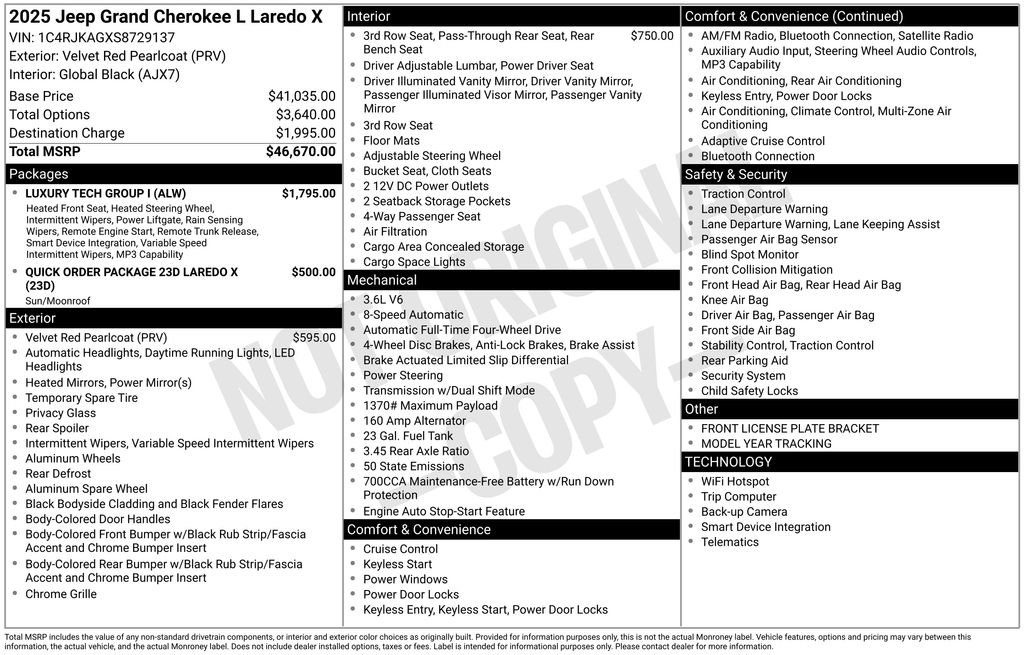 New 2025 Jeep Grand Cherokee L Laredo w/ Luxury Tech Group I image 6