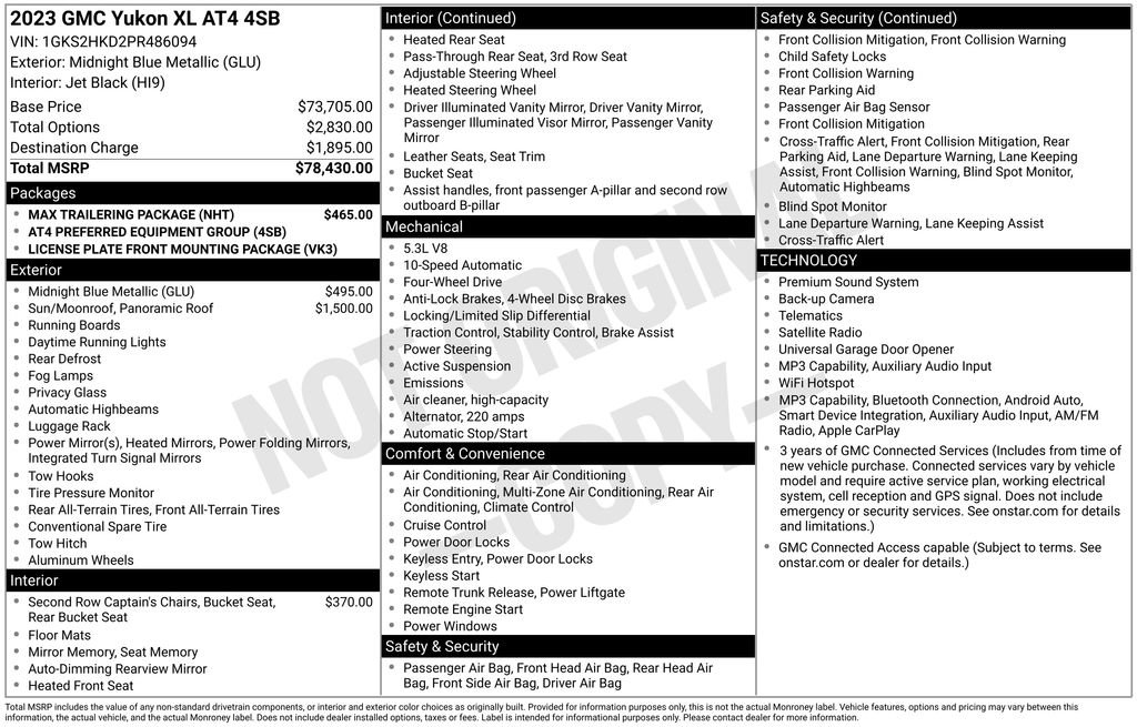 Certified 2023 GMC Yukon XL AT4 w/ Max Trailering Package AWD/4WD image 2