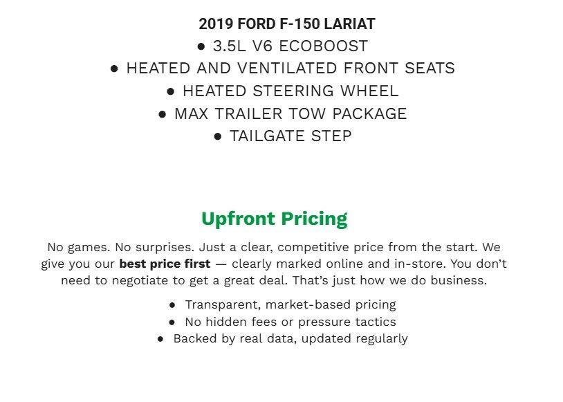 Certified 2019 Ford F150 Lariat w/ Equipment Group 502A Luxury AWD/4WD image 2