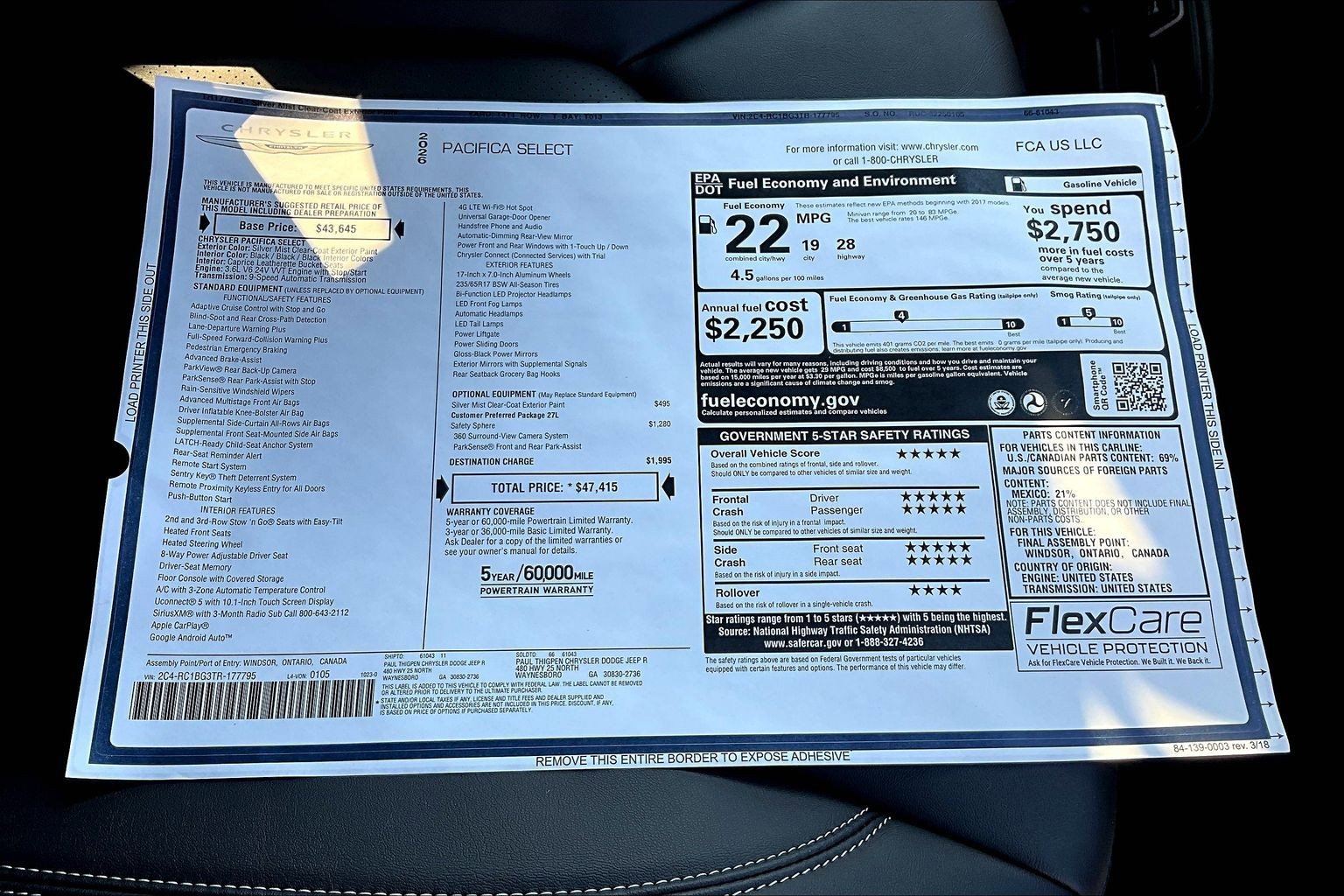 New 2026 Chrysler Pacifica Select image 13