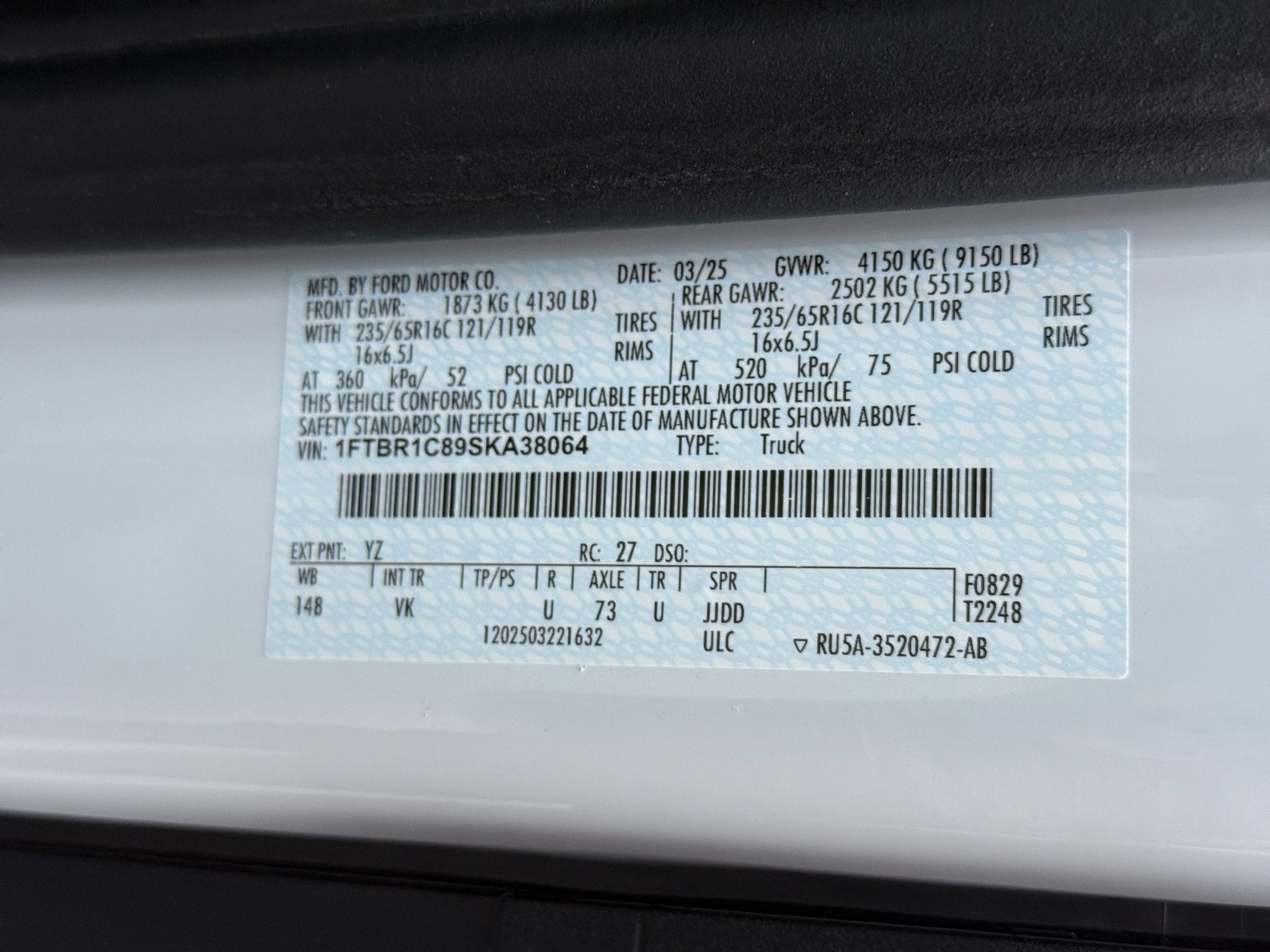 Used 2025 Ford Transit 250 148 Medium Roof w/ Load Area Protection Package image 24