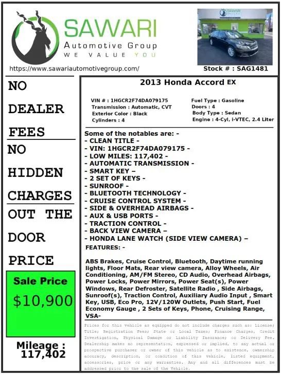 Used 2013 Honda Accord EX image 26