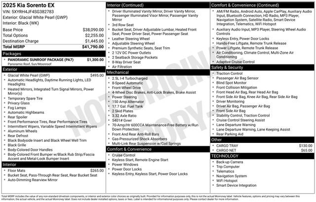 Certified 2025 Kia Sorento EX w/ Panoramic Sunroof Package image 25