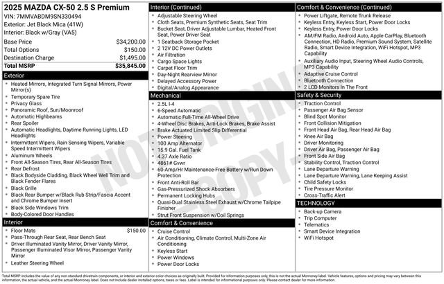 Used 2025 MAZDA CX-50 AWD 2.5 S w/ Premium Package image 4