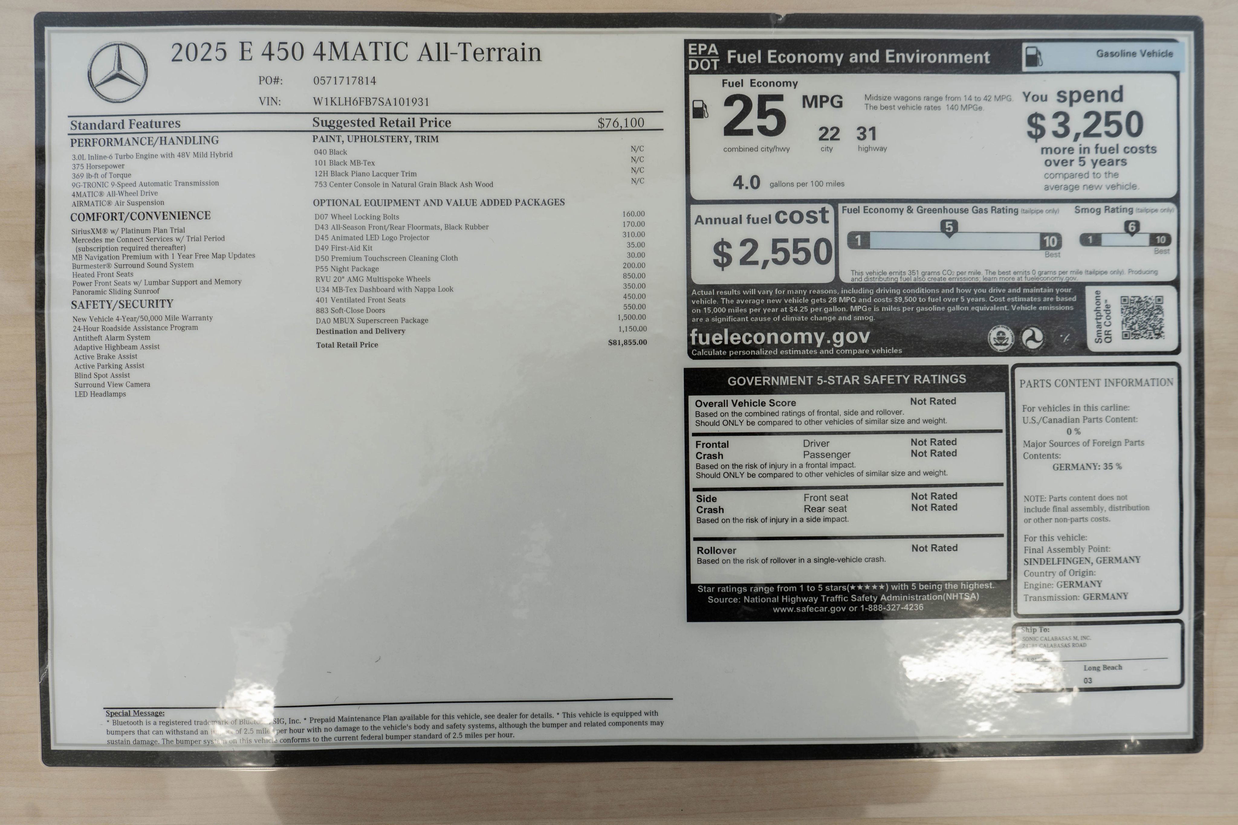 Used 2025 Mercedes-Benz E 450 4MATIC All-Terrain Wagon image 35