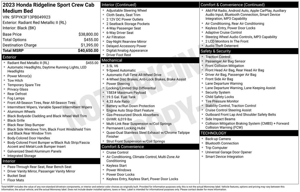 Used 2023 Honda Ridgeline Sport image 31