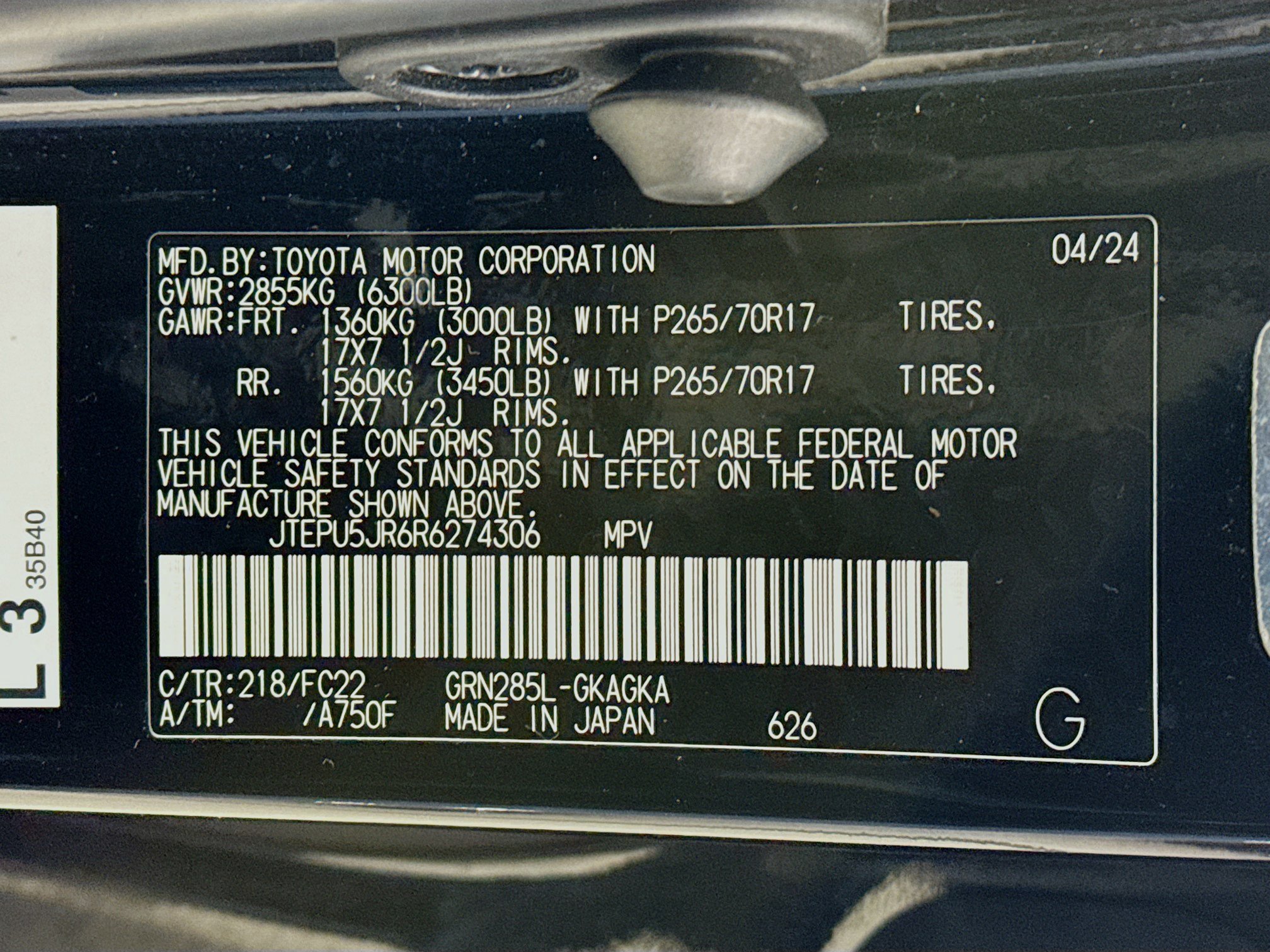 Certified 2024 Toyota 4Runner TRD Off-Road AWD/4WD image 30
