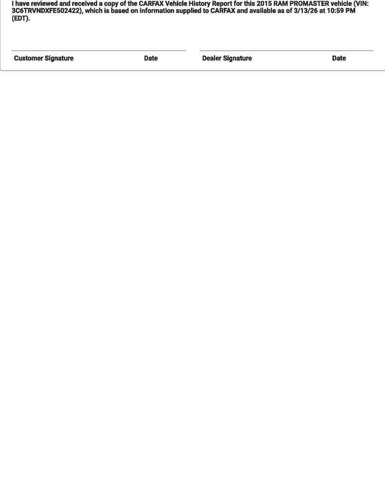 Used 2015 RAM ProMaster 1500 w/ Premium Appearance Group image 8