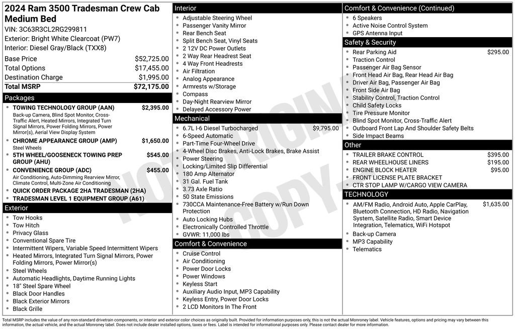 New 2024 RAM 3500 Tradesman w/ Towing Technology Group image 6