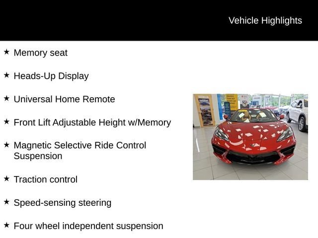 Used 2021 Chevrolet Corvette Stingray Preferred Conv w/ Battery Protection Package RWD image 17