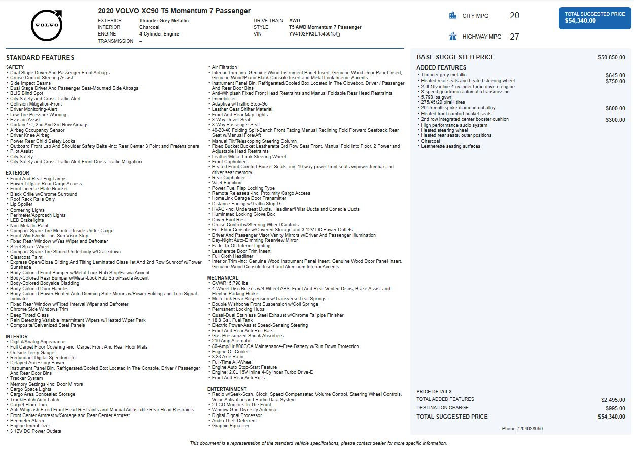 Used 2020 Volvo XC90 T5 Momentum image 2