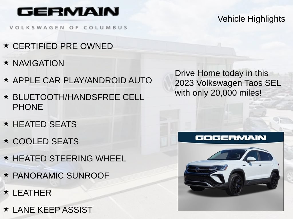 Certified 2023 Volkswagen Taos SEL w/ Black Wheel Package AWD/4WD image 5