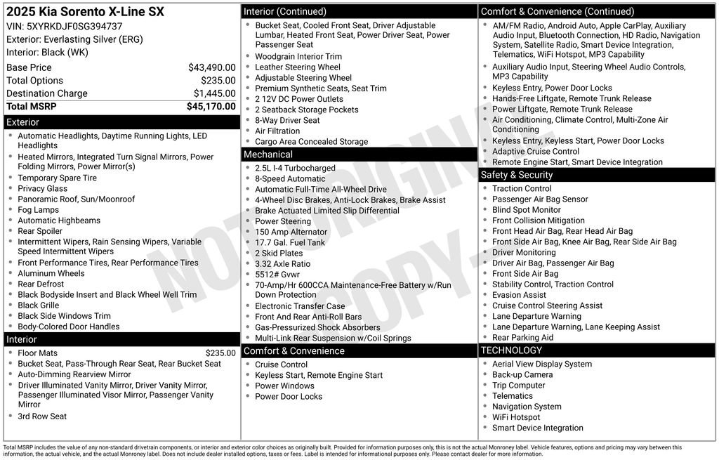 New 2025 Kia Sorento SX image 34