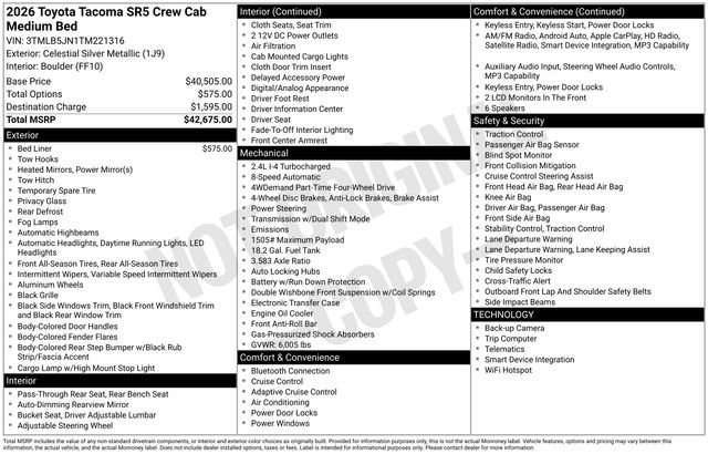 New 2026 Toyota Tacoma SR5 image 6