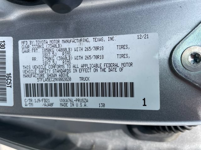 Used 2022 Toyota Tundra SR5 w/ SR5 Convenience Package AWD/4WD image 26