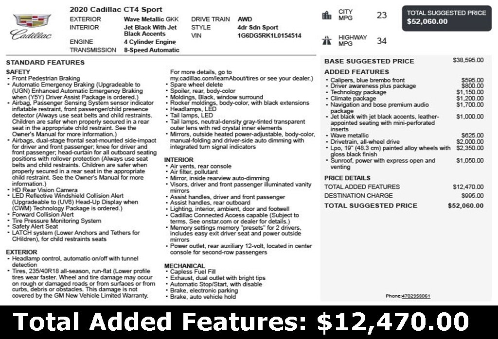 Used 2020 Cadillac CT4 Sport image 3