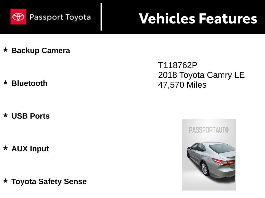 Used 2018 Toyota Camry LE w/ Protection Package (Q2) FWD image 8