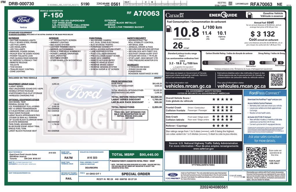 Used 2024 Ford F150 Lariat w/ Equipment Group 502A High AWD/4WD image 5