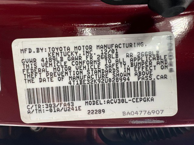 Used 2002 Toyota Camry XLE FWD image 27