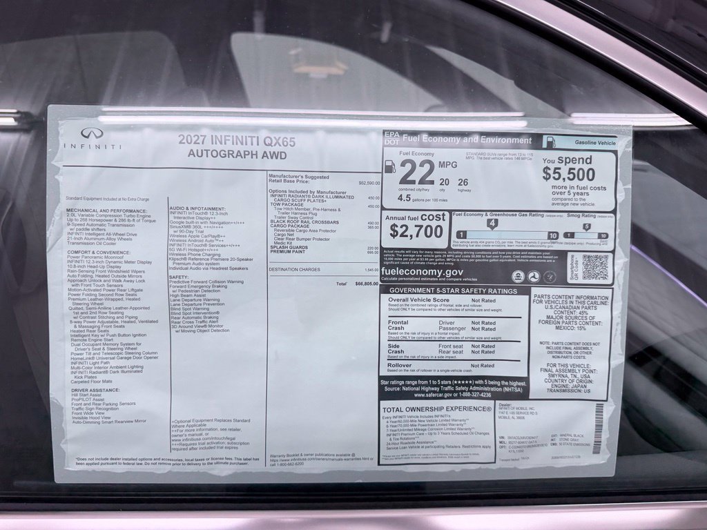 New 2027 INFINITI QX65 Autograph w/ Tow Package AWD/4WD image 51