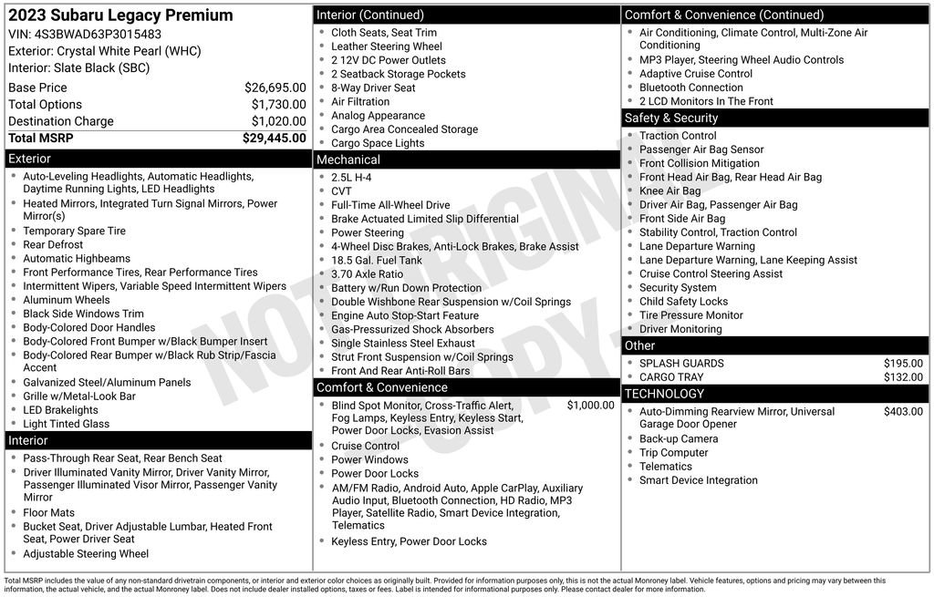 Certified 2023 Subaru Legacy Premium image 8
