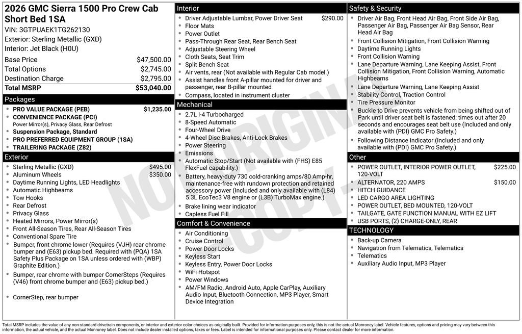 New 2026 GMC Sierra 1500 Pro w/ Pro Value Package image 35