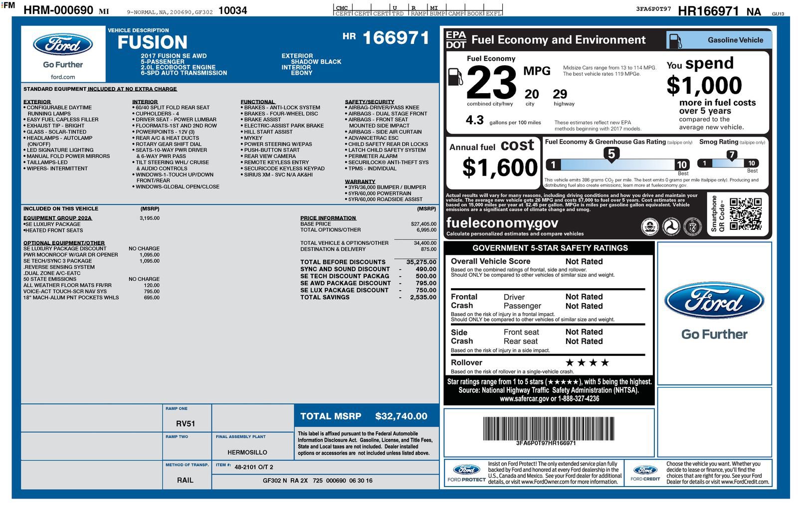 Used 2017 Ford Fusion SE w/ Fusion SE Technology Package AWD/4WD image 7
