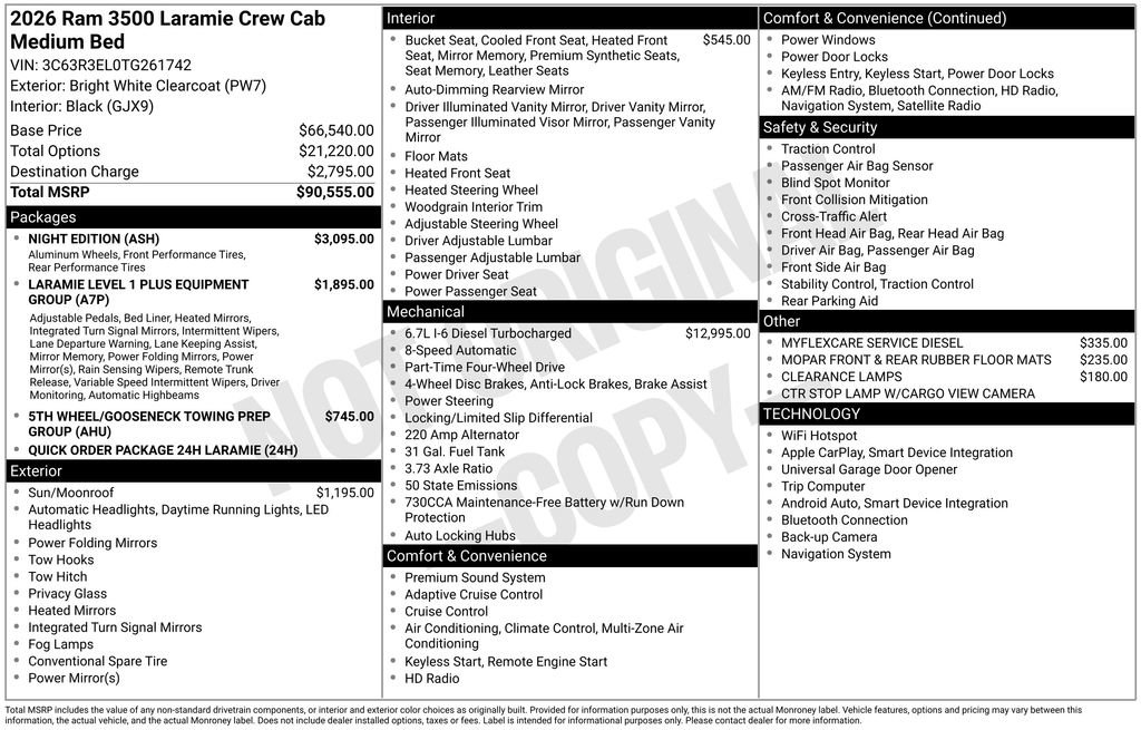 New 2026 RAM 3500 Laramie w/ Night Edition AWD/4WD image 6