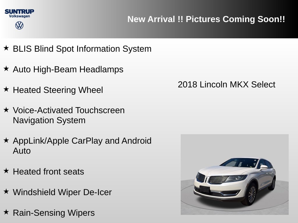 Used 2018 Lincoln MKX Select w/ Select Plus Package FWD image 12