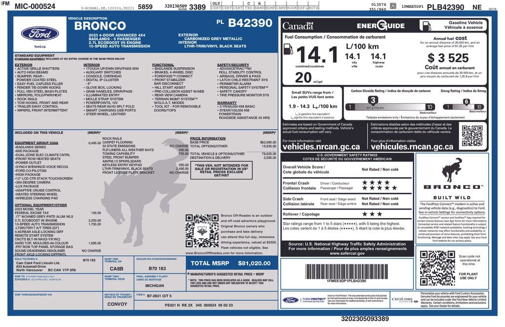 Used 2023 Ford Bronco Badlands image 45