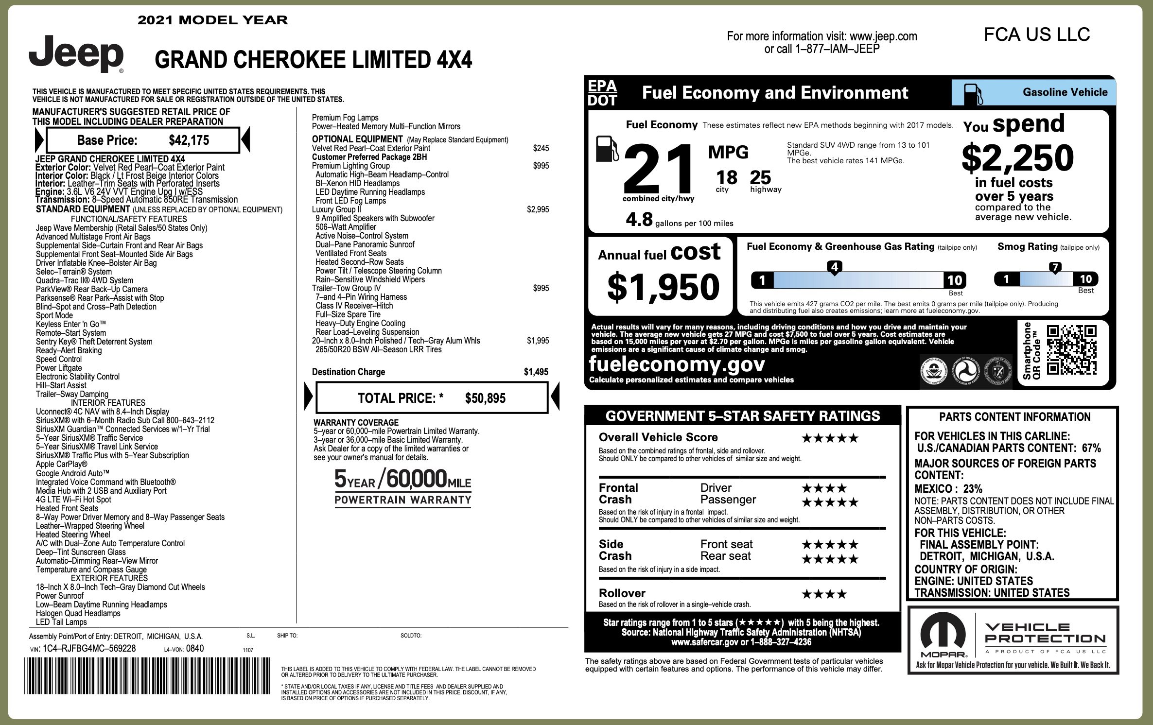 Used 2021 Jeep Grand Cherokee Limited w/ Luxury Group II AWD/4WD image 5
