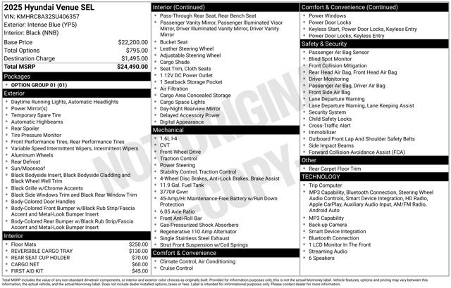 Used 2025 Hyundai Venue SEL FWD image 15