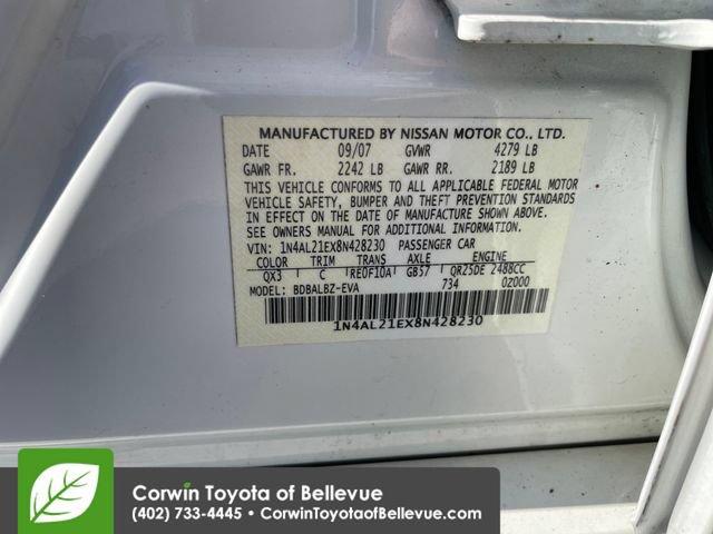 Used 2008 Nissan Altima 2.5 SL w/ SL Pkg FWD image 16