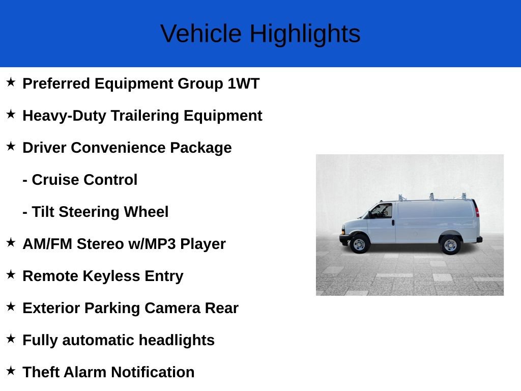 New 2025 Chevrolet Express 2500 Work Van 3D Cargo Van w/ Driver Convenience Package RWD image 2