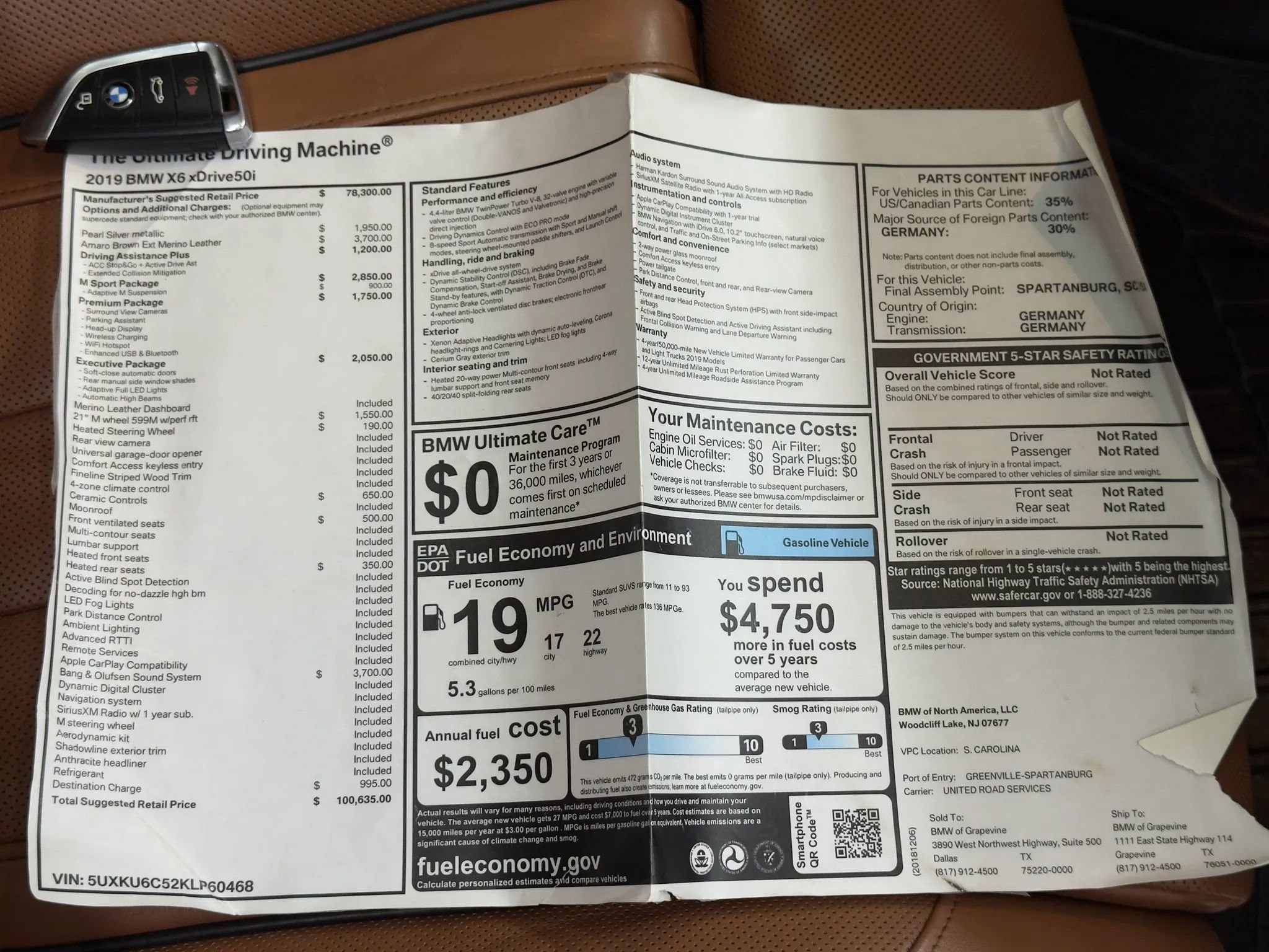 Used 2019 BMW X6 xDrive50i w/ M Sport Package image 3