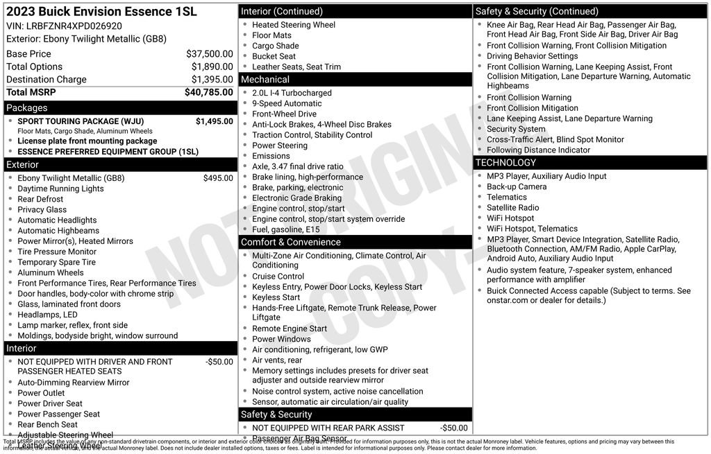 Used 2023 Buick Envision Essence w/ Sport Touring Package FWD image 24