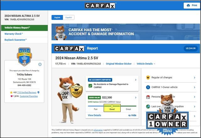 Used 2024 Nissan Altima 2.5 SV