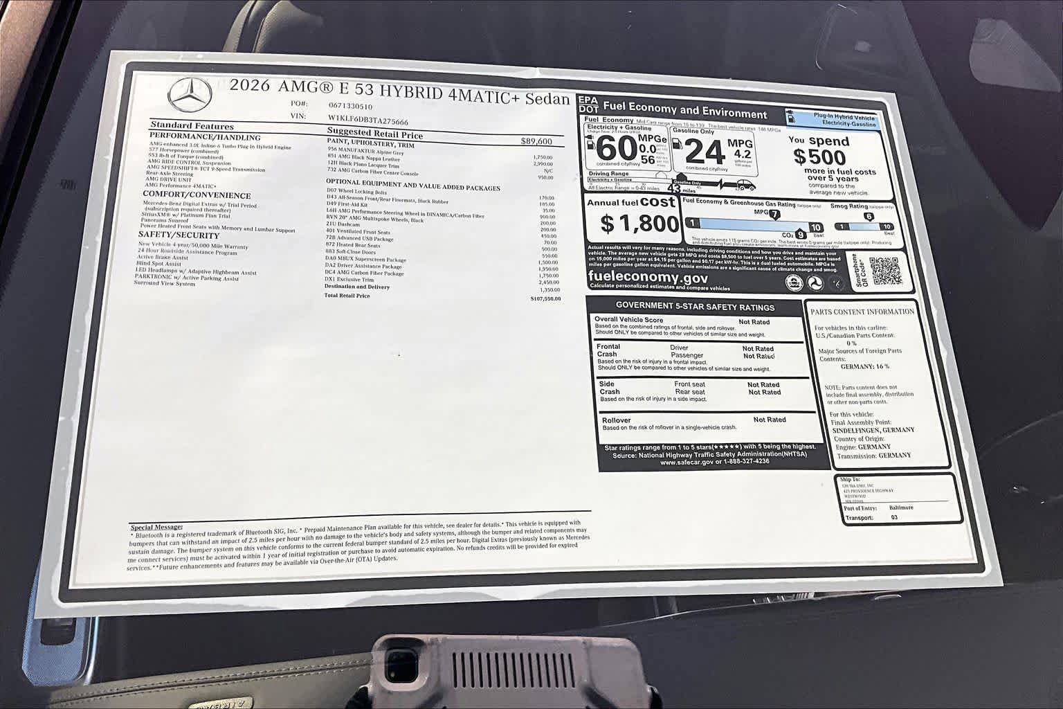New 2026 Mercedes-Benz E 53 AMG e 4MATIC Sedan image 18